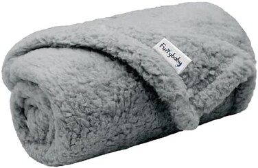 furrybaby Dog Blanket Soft Dog Blankets for Small Dogs Puppy Essentials Washable Sherpa Fleece Cat Blanket 24x32 Inches for Bed Furniture Couch Sofa (Small, Grey
