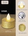 LOGUIDE Battery Operated LED Tea Lights,24 Pack Gold Flameless Votive Tealights Candle with Warm White Flickering light, Small Electric Fake Tea Candle Realistic for Wedding,Table,Festival Celebration