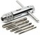 QISF Adjustable T-Handle Ratchet Tap Holder Wrench, 5 Pieces M3-M8 3mm-8mm, Silver