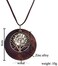 SIVITE Vintage Hollow Round Wooden Necklace Left Owl Tree of Life Charm Pendant Long Leather Chain Necklace