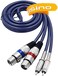 كابل TISINO مزدوج من نوع XLR أنثى إلى RCA، كابل توصيل عالي التحمل، كابل صوت ستيريو عالي الدقة، كابل ميكروفون، طوله 1.5 متر (5 أقدام).