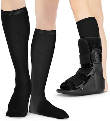 BraceAbility Replacement Sock for Orthopedic Walking BootsMedical Tube Socks to Wear Under Air Cam Walkers, Fracture Boot