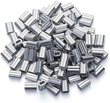 Petutu Aluminum Crimping Loop Sleeve for Wire Rope and Cable 200PCS 1/16" Crimping-Loop