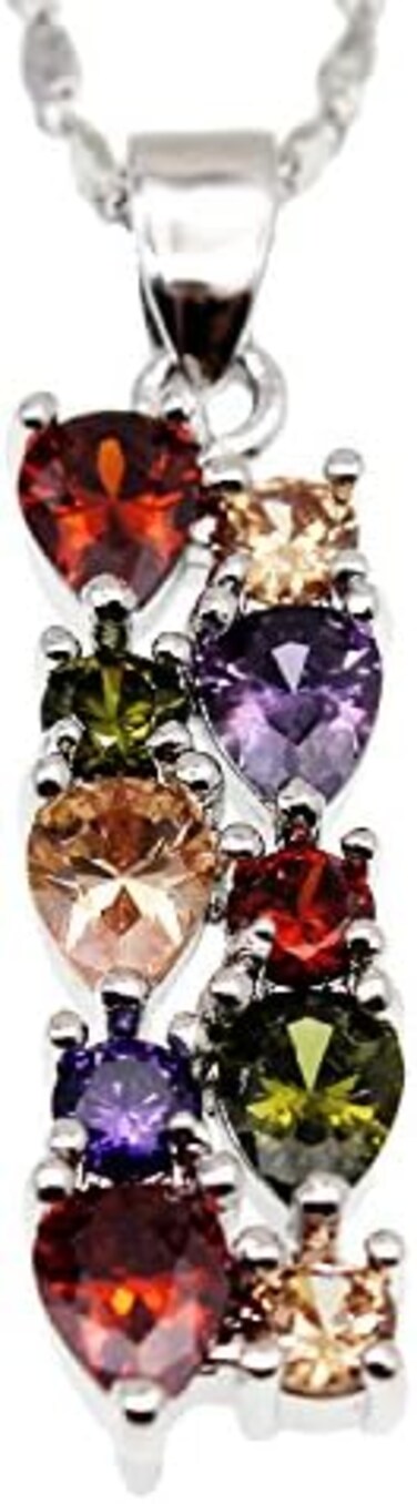 Hermosa Multi Gemstone Pendants Garnet Amethyst Morganite Peridot Promise Wedding Party Necklaces Pendants, Garnet Amethyst Morganite Peridot, garnet amethyst morganite peridot,