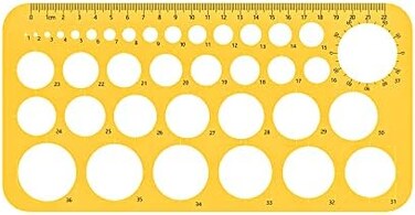 RZDEAL Circle Round Stencil Template Artist Design Drawing Aid Tool (Diameter from 1 mm to 37 mm