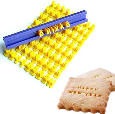 Coitak Tool Gadget Cookie Stamps, Numbers Alphabet Stamps for Cookie Chocolate, 72pcs, 100% BPA free
