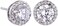 AMYJANE Halo Crystal Jewelry Set - Sterling Silver Round Cubic Zirconia Crystal Bridal Pendant Necklace Earrings Set for Wedding Bride Bridesmaids