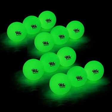 R&amp;L RL Glow Golf Balls for Night Sports - Tournament Fluorescent Glowing in The Dark Golf Ball - Long Lasting Bright Luminous Balls