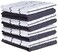AMOUR INFINI Dish Cloths Set of 8 &ndash; Highly Absorbent, Super Soft Multi-Purpose 12x12 Inch Terry Cotton Dishcloth for Kitchen Cleaning, Drying Dishes, Wiping (Dark Grey