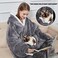 Cozystar Wearable Blanket Hoodie with Giant Pocket （Pet Won't LeaveExtra Soft Sherpa Fleece Thick Warm ＆ Cozy Oversized Sweatshirt Blanket Jacket with Sleeves Gifts for Adult Men Women - Grey, Grey,