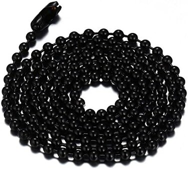 SINLEO Titanium Stainless Steel Small Beads Ball Chain Necklace for Men Women 24-38 Inches Silver Black Gold