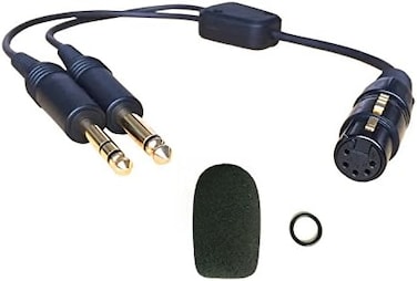 UFQ Aviation headset AB-GA Airbus XLR to GA dual plugs Pilot Headset Adapter 5 pin female airbus XLR connector to GA twin plugs aviation headset adapter free with super high density sponge with O ring