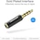 Vention VENTION Gold Plated 2.5mm Female Jack to 3.5mm Male Jack Stereo Full Metal Earphone Audio Headphone Adapter Connector Converter Support MIC Function (2 Pack