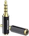 Vention VENTION Gold Plated 2.5mm Female Jack to 3.5mm Male Jack Stereo Full Metal Earphone Audio Headphone Adapter Connector Converter Support MIC Function (2 Pack
