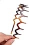KALIYOTO Set of 2 Zig Zag Black Plastic Sharks Tooth Hair Comb Headband (1 Black Colorplus 1 Brown