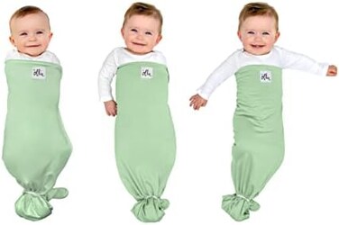 The Ollie Swaddle (Meadow-Helps to Reduce The Moro (StartleReflex - Made from Custom Moisture-Wicking Material-No Overheating-Size Adjustable for All Months of Babies