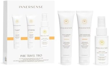 Innersense Organic Beauty - Pure Harmony Travel Hair TrioNon-Toxic, Cruelty-Free, Clean Haircare (Pure Harmony Hairbath, Pure Inspiration Conditioner, Sweet Spirit Leave-In Conditioner