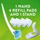 Scrubbing Bubbles Toilet Bowl Brush and Holder with Cleaner Refill Pads, Fresh Brush Toilet Wand Starter Kit, Cleans LimescaleFights Odors, Citrus Scent, 1 Wand4 Refills1 Stand