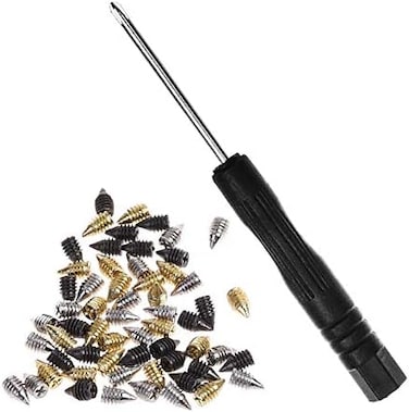 Bluecell BCP 60pcs Metal Cross Slot Tip Screws for Belt Buckle Wallet Handbag, Screwdriver Included