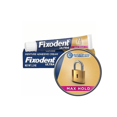 Fixodent Ultra Max Hold Denture Adhesive, 2.2 oz, (Packaging may vary