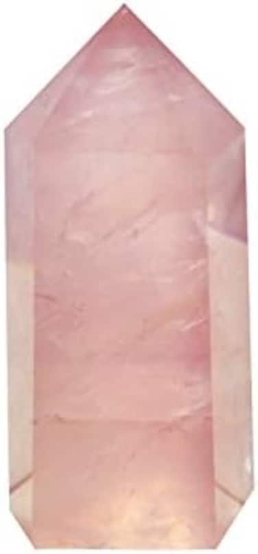 Mina Heal (Rose Quartz- Rose Quartz Healing Crystal Wand PointedFaceted Prism Bar for Reiki Chakra Meditation Therapy Deco