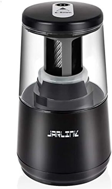 JARLINK Electric Pencil Sharpener, Heavy-duty Helical Blade to Fast Sharpen, Auto Stop for No.2/Colored Pencils(6-8mm, USB/Battery Operated in School Classroom/Office/Home (Black