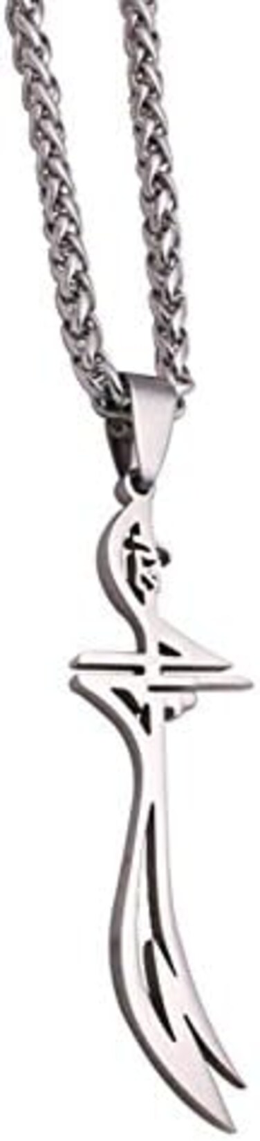 ZKDC Islam muslim HZ Zulfiqar Sword of Imam Ali stainless steel necklace 60 cm chain