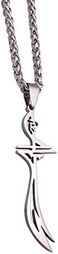 ZKDC Islam muslim HZ Zulfiqar Sword of Imam Ali stainless steel necklace 60 cm chain
