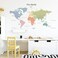 DECOWALL DLT-1809 Modern Pastel Tones World Map Kids Wall Stickers Wall Decals Peel and Stick Removable Wall Stickers for Kids Nursery Bedroom Living Room (XLarged?cor