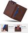 SERMAN BRANDS - Wallets for Men Slim Mens leather RFID Blocking Minimalist Card Front Pocket Bifold Travel Thin, A. Texas Brown 5.0, Slim