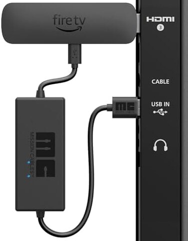 كابل طاقة USB من Mission Cables لجهاز Amazon Fire TV 4K (يغني عن الحاجة إلى محول التيار المتردد)