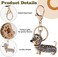 gootrades Set of 3 Bling Dog Dachshund Keychain Handbag Pendant Car Decor Key Ring