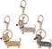 gootrades Set of 3 Bling Dog Dachshund Keychain Handbag Pendant Car Decor Key Ring