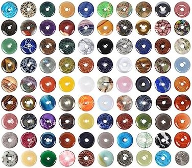 Justinstones 30mm Donut Beads Wholesale Lot Semi-precious Gemstone for Jewelry Making