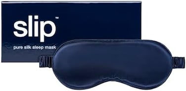 Slip Silk Sleep Mask, Navy (One Size- 100% Pure Mulberry 22 Momme Silk Eye Mask - Comfortable Sleeping Mask with Elastic BandPure Silk Filler and Internal Liner