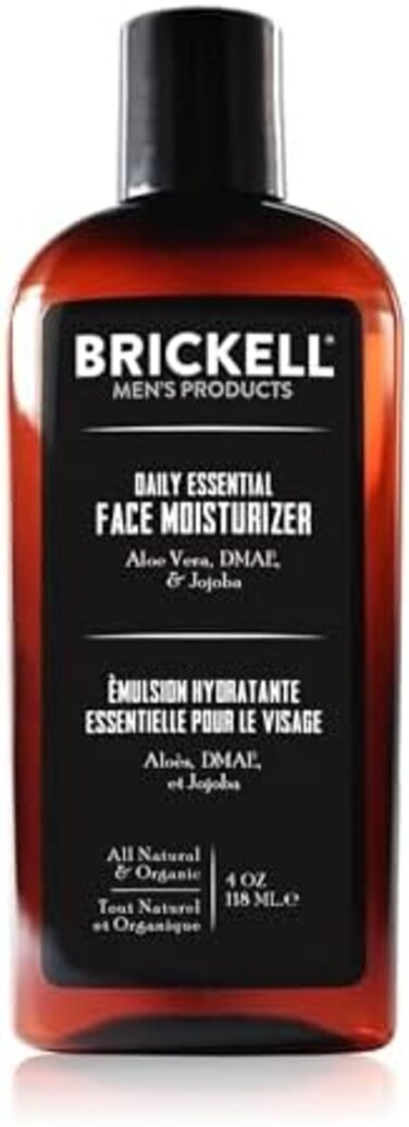 Brickell Men's Products Brickell Men's Daily Essential Face Moisturizer for Men, Natural and Organic Fast-Absorbing Face Lotion with Hyaluronic Acid, Green Tea, and Jojoba, 4 Ounce, Unscented