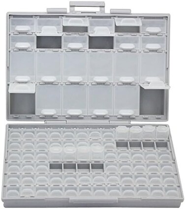 صندوق منظم لتخزين خرز الحرف اليدوية، يحتوي على 144 خانة، من نوع AideTek SMD SMT Resistor Resistor 1206 0805 0603