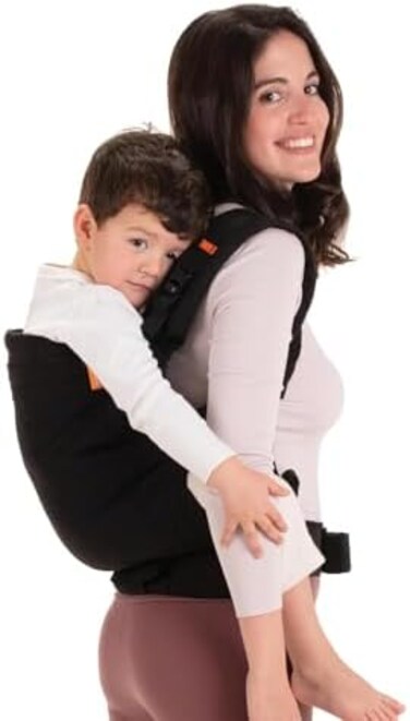 Beco Baby Carrier Toddler Carrier with Extra Wide Seat, 100% Cotton Backpack Style and Front-Carry, LightweightBreathable Child Carrier, Toddler Sling Carrier 20-60 lbs (Metro Black