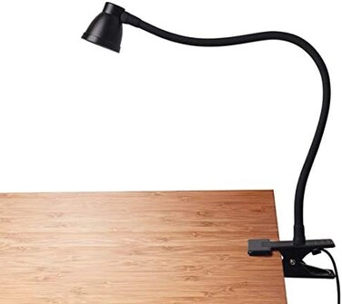 CeSunlight Clamp Desk Lamp, Clip on Reading Light, 3000-6500K Adjustable Color Temperature, 6 Illumination Modes, 10 Led Beads, AC Adapter and USB Cord Included (Black