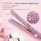 DORISILK Professional Hair Straightener, Titanium Flat Iron Rhinestone Straightening Iron, Salon High Heat 470 Degrees, Dual Voltage, Rose Pink