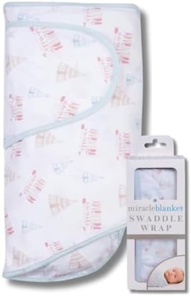 Miracle Blanket Baby Sleep Wearable Swaddle Wrap for Newborn Infant Boy or Girl 0-3 Months, Adventure Awaits