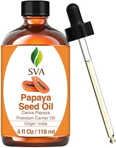 SVA ORGANICS 100% PURE COLD PRESSED PAPAYA SEED OIL 4 OZ (118 MLVIRGIN/UNREFINED For SKIN, HAIR, MASSAGE