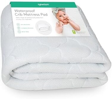 Newton Baby Waterproof Mattress Crib Mattress Pad100% Breathable Proven to Reduce Suffocation Risk, Ultra-Plush, Universal Fit, 100% Washable