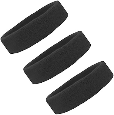 Kenz Laurenz Sweat Bands/Headbands for Women Men Elastic Headband Sports Sweatbands Athletic Stretchy Head Band Workout Running Basketball Moisture Wicking Terry Cloth Set Sweat Hair