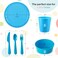 PLASKIDY Plastic Dinnerware Set - 24 Pieces, BPA-free