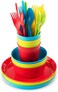 PLASKIDY Plastic Dinnerware Set - 24 Pieces, BPA-free