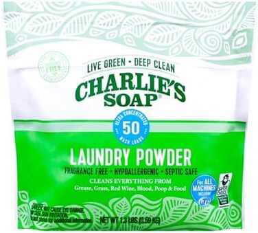 Charlie's Soap Laundry Powder (50 Loads, 1 PackHypoallergenic Deep Cleaning Washing Powder Detergent &ndash; Eco-Friendly, Safe, and Effective
