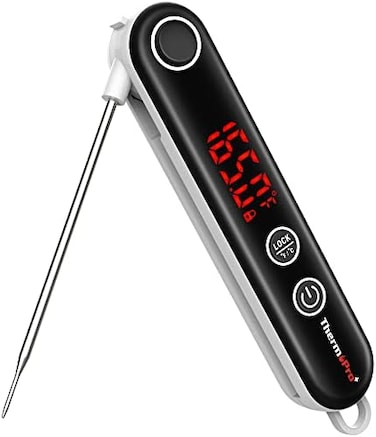 مقياس حرارة رقمي فائق السرعة ThermoPro TP18 لقراءة فورية للحوم، مثالي للشواء والتدخين والطهي في المطبخ، كما أنه مناسب للقلي العميق وصنع الحلويات.