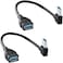 Oxsubor SuperSpeed USB 3.0 Male to Female Extension Data Cable Left and Right Angle 2PCS (20CM,8IN