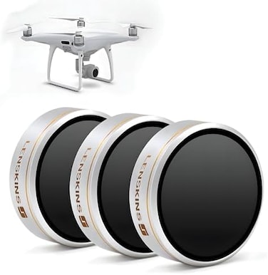 LENSKINS 3 Pack ND4/ND8/ND16 Filter Kits for DJI Phantom 4 Pro/Advanced, Japanese AGC Optics,Weather-sealed,Ultra Slim, Multi-Resistant Coated Neutral Density with Storage CaseLens Cloth